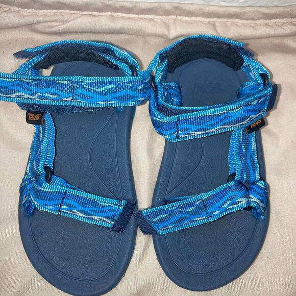 Teva Toddler Boys Sport Sandals Size 7 Blue Adjustable Straps Lightweight &Comfy - Picture 2 of 5
